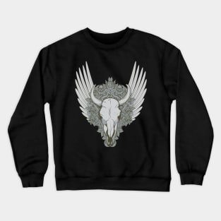 Bull Skull Illustration Crewneck Sweatshirt